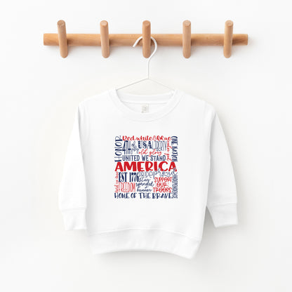 America Words Colorful | Toddler Sweatshirt