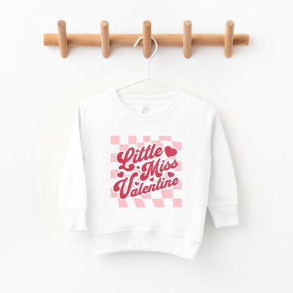 Checkered Little Miss Valentine | Toddler Sweatshirt