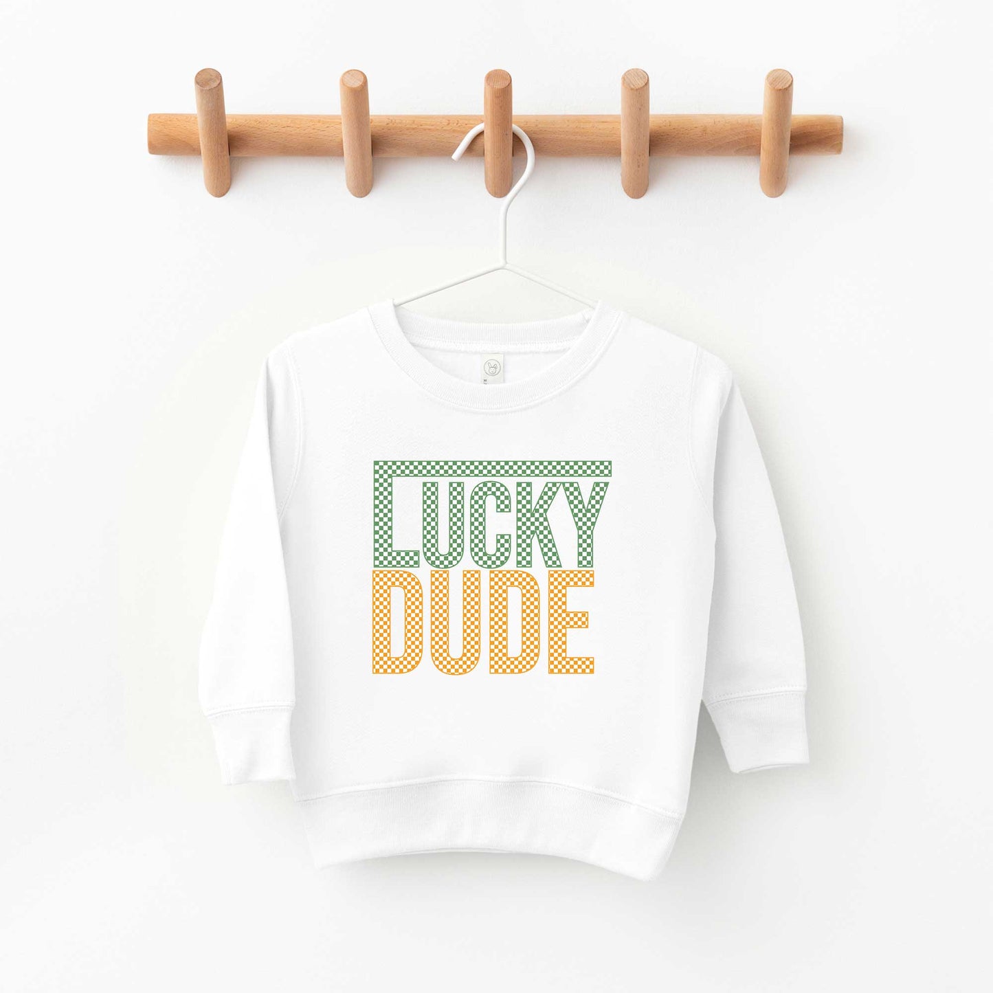 Block Checkered Lucky Dude | Toddler Sweatshirt