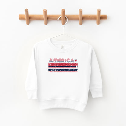 America With Stars And Stripes | Toddler Sweatshirt