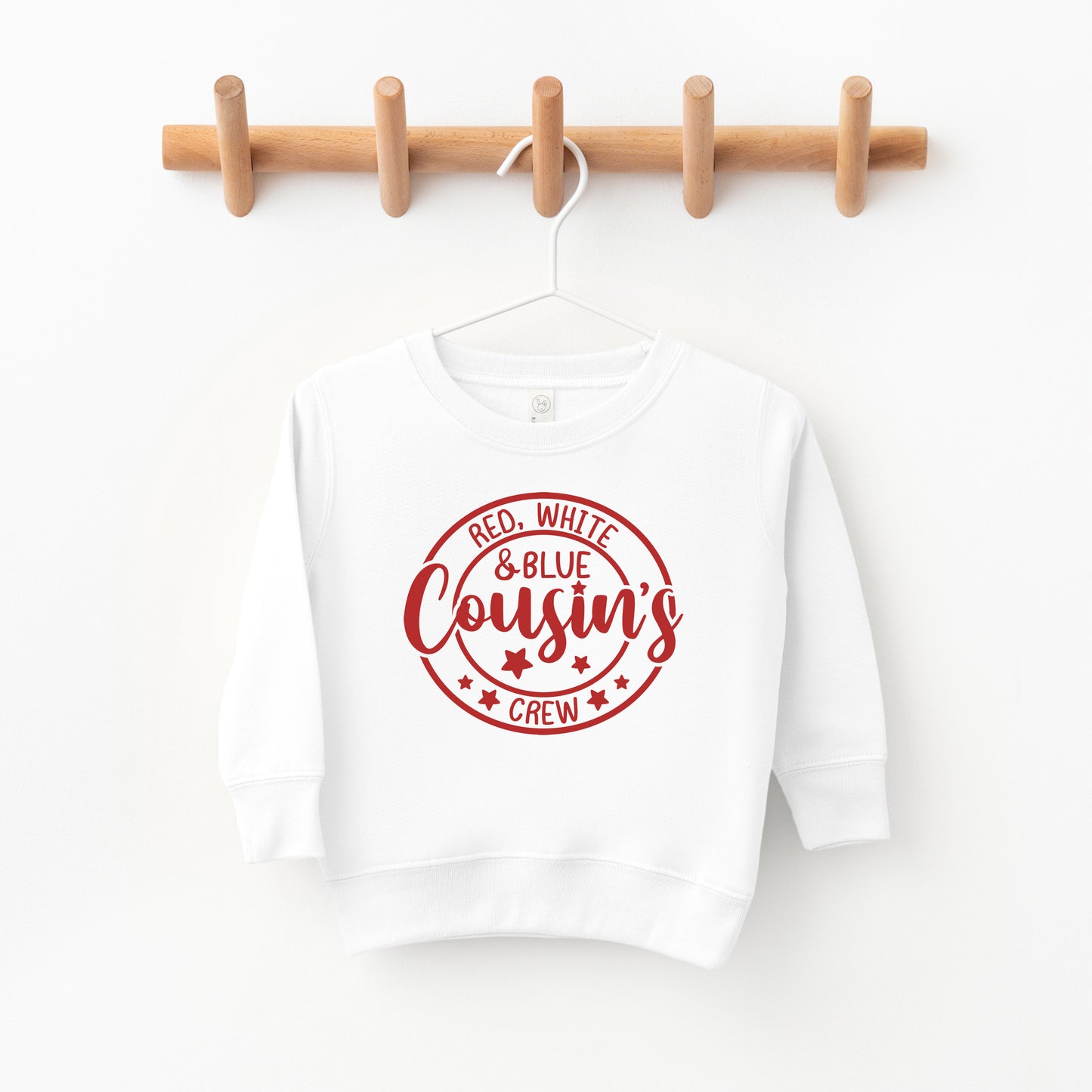 Red White And Blue Cousin's Crew | Toddler Sweatshirt