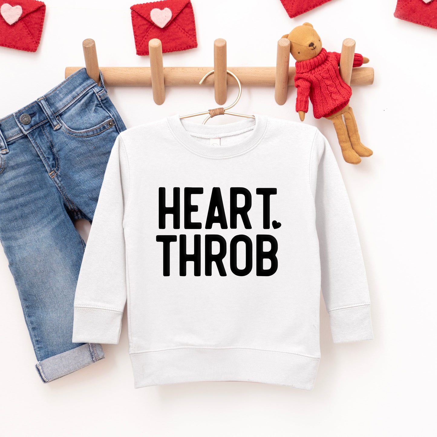 Heart Throb Small Heart Puff Print | Toddler Graphic Sweatshirt