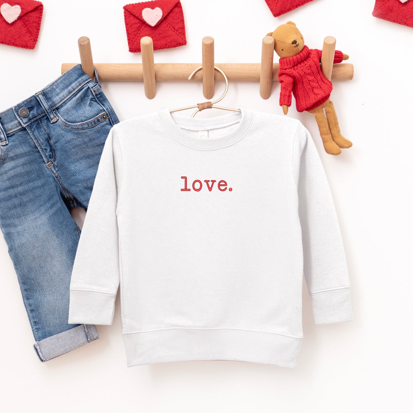 Embroidered Love Typewriter | Toddler Graphic Sweatshirt
