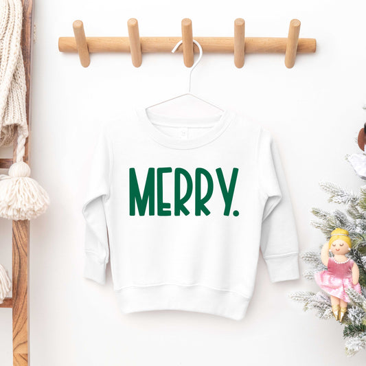 Merry Bold Word | Toddler Graphic Sweatshirt