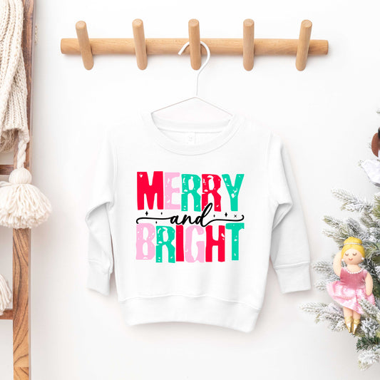 Merry And Bright Colorful | Toddler Graphic Sweatshirt