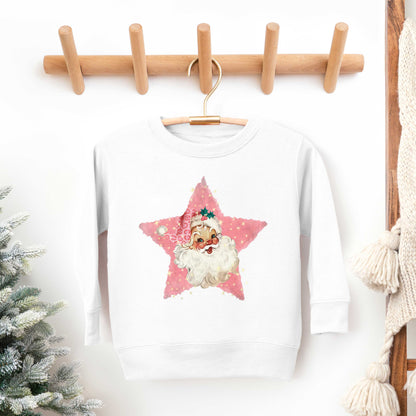 Pink Santa Star | Toddler Graphic Sweatshirt