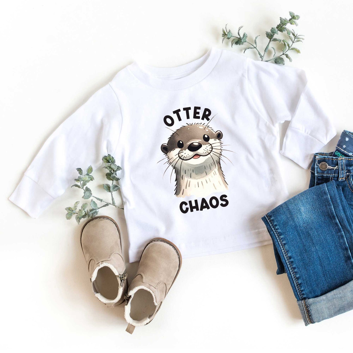 Otter Chaos | Toddler Graphic Long Sleeve Tee