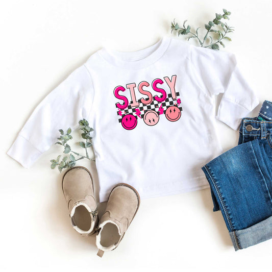 Sissy Checkered | Toddler Graphic Long Sleeve Tee