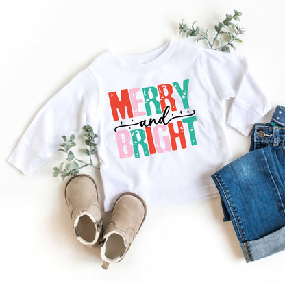 Merry And Bright Colorful | Youth Graphic Long Sleeve Tee