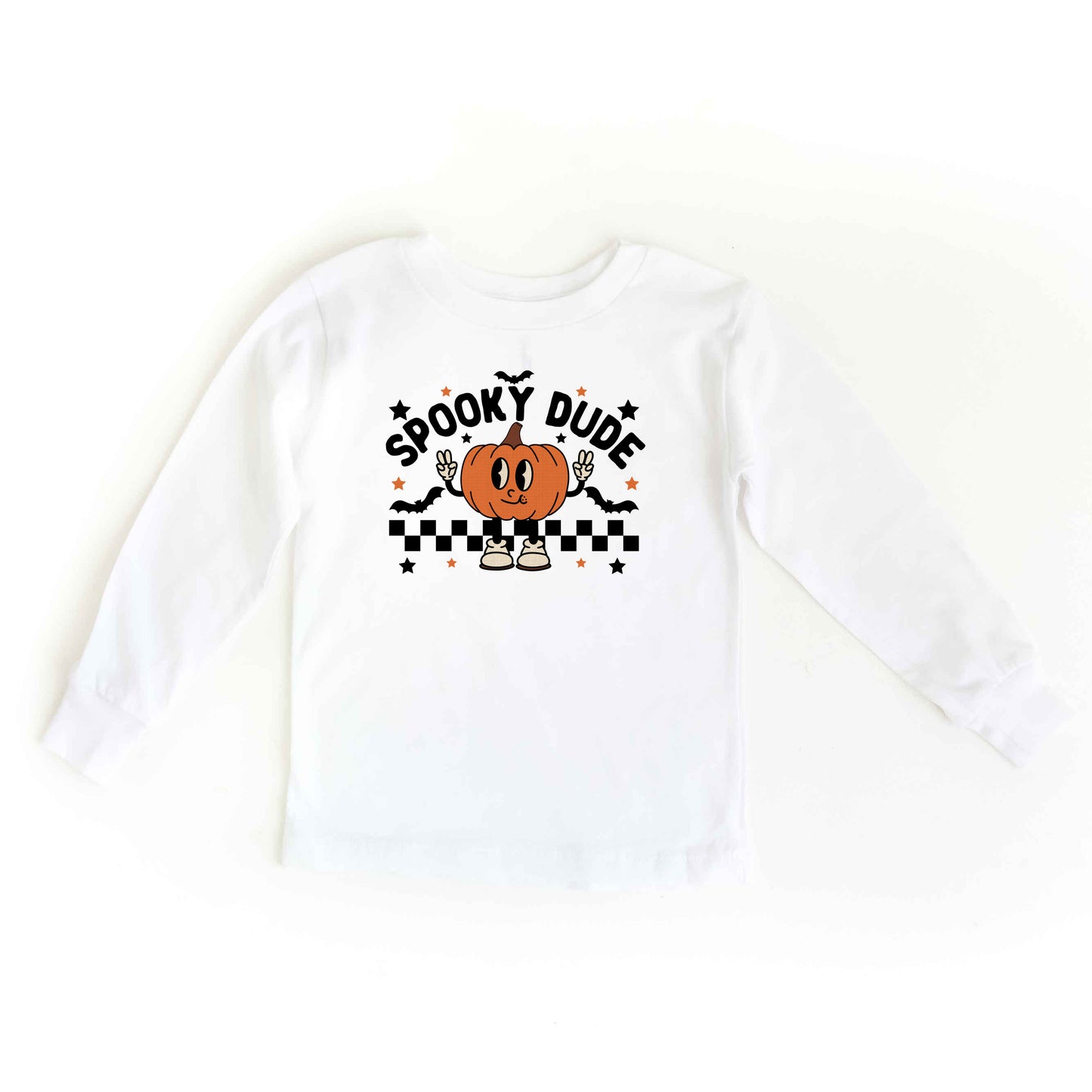 Spooky Dude Pumpkin | Toddler Graphic Long Sleeve Tee