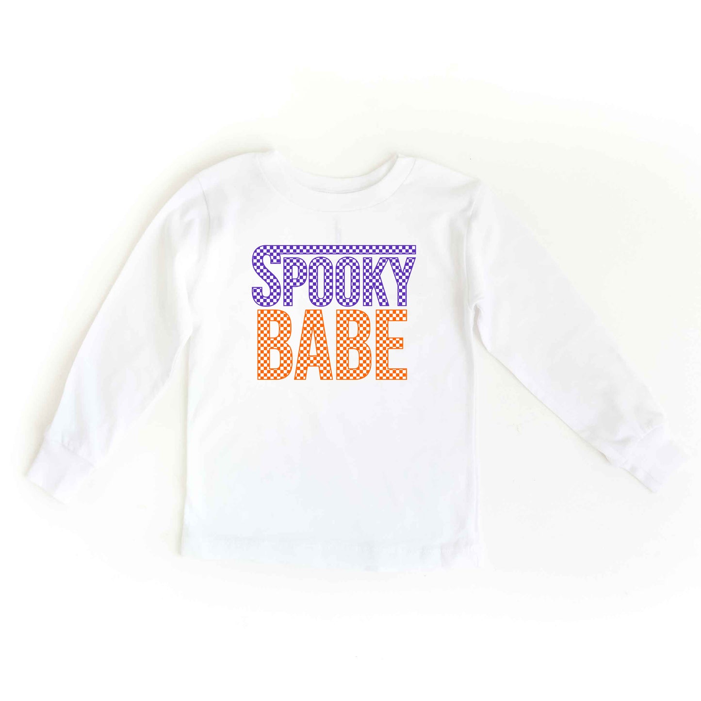 Spooky Babe Checkered | Toddler Graphic Long Sleeve Tee