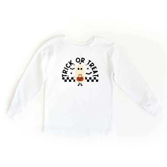 Trick Or Treat Ghost | Youth Graphic Long Sleeve Tee