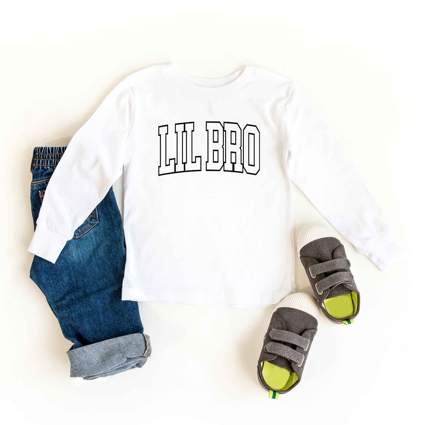 Lil Bro Varsity Outline | Toddler Long Sleeve Tee