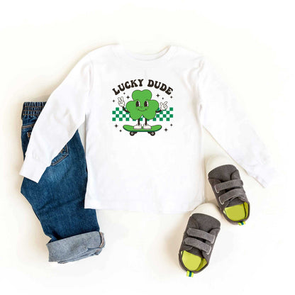 Lucky Dude Skateboard | Toddler Long Sleeve Tee