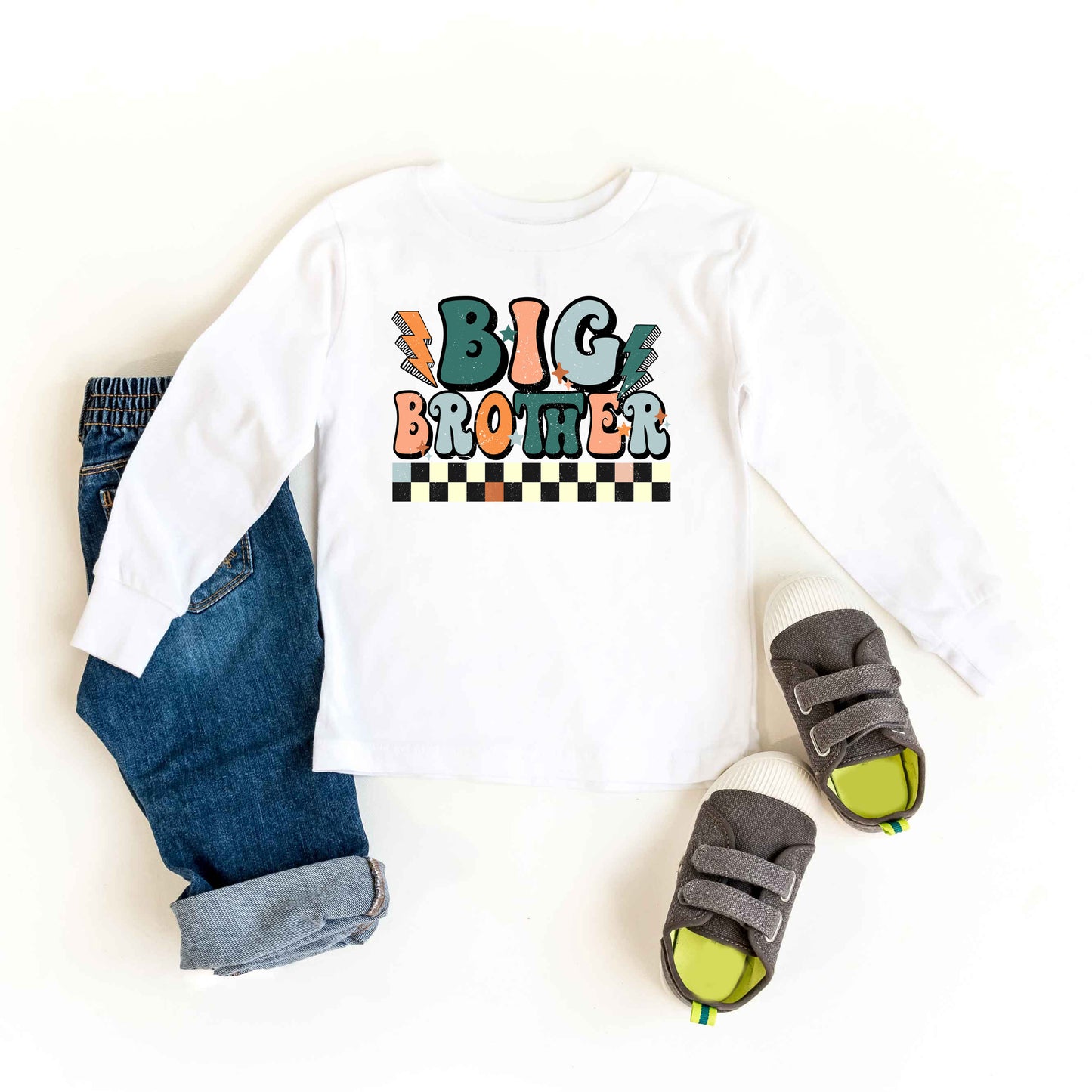 Big Brother Checkered | Youth Graphic Long Sleeve Tee