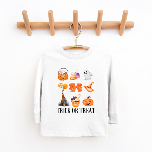 Trick Or Treat Chart | Toddler Graphic Long Sleeve Tee