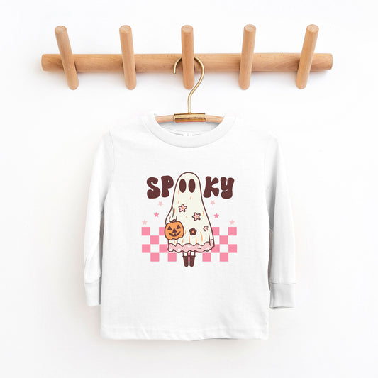 Spooky Girl Ghost | Toddler Graphic Long Sleeve Tee