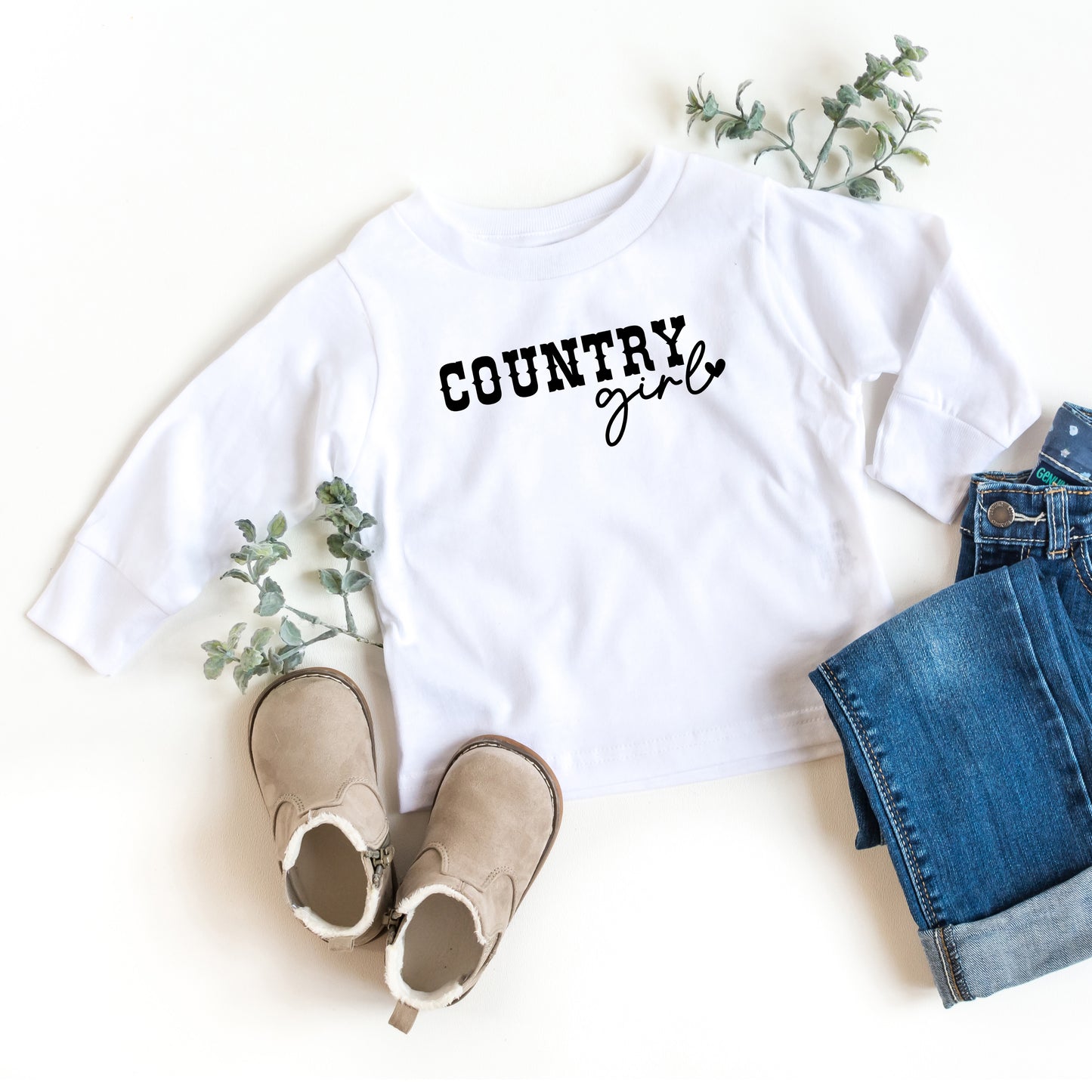 Country Girl Heart | Toddler Long Sleeve Tee