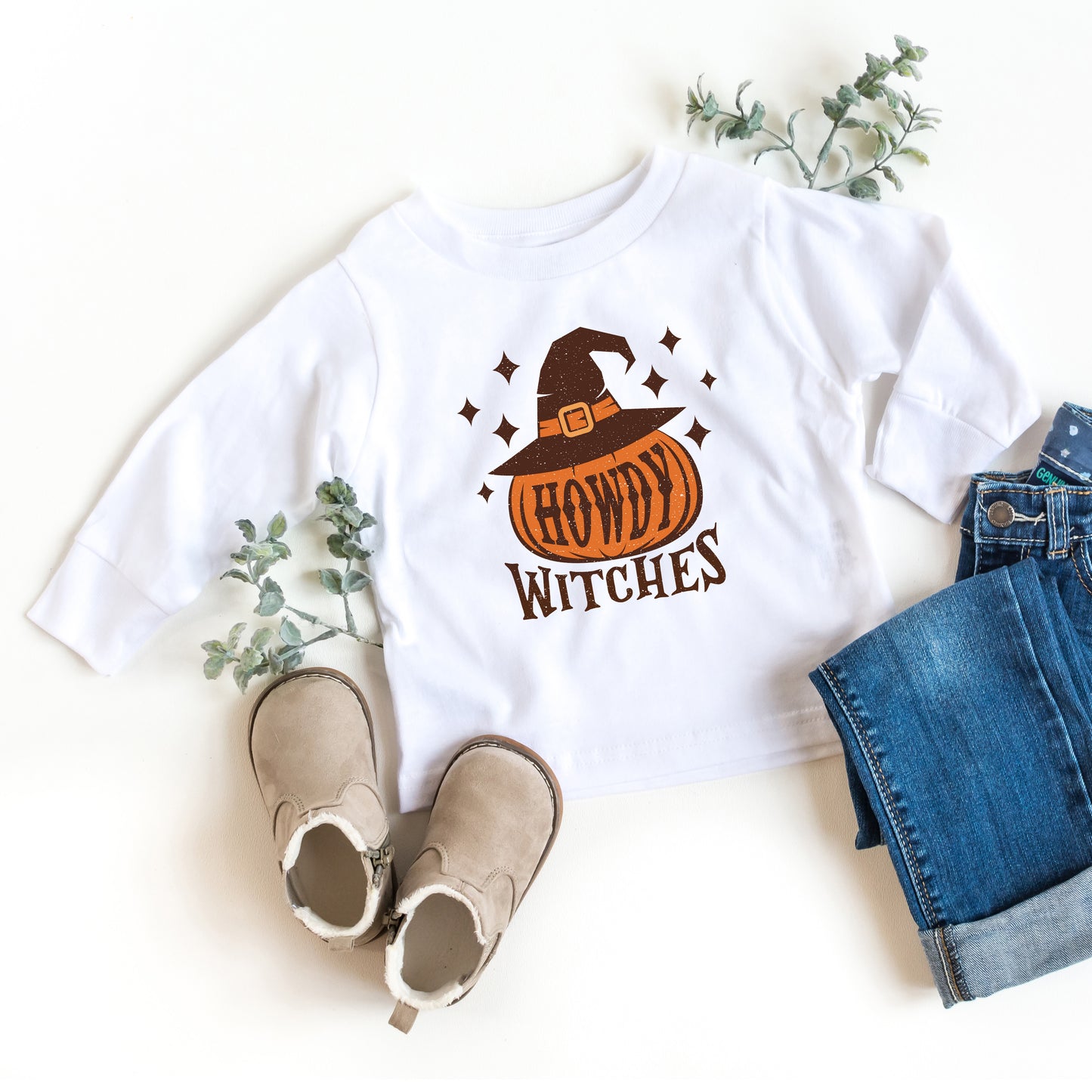 Howdy Witches Stars | Toddler Graphic Long Sleeve Tee