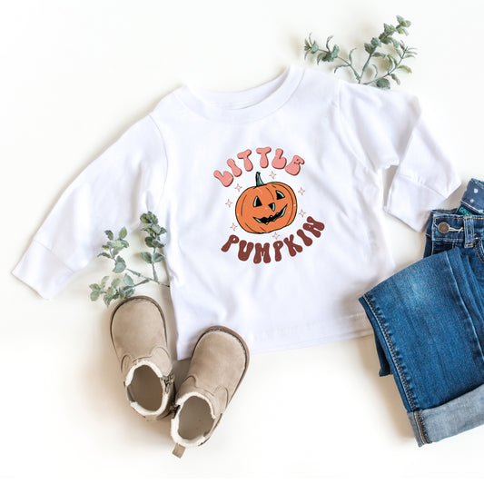 Little Pumpkin Retro | Youth Graphic Long Sleeve Tee