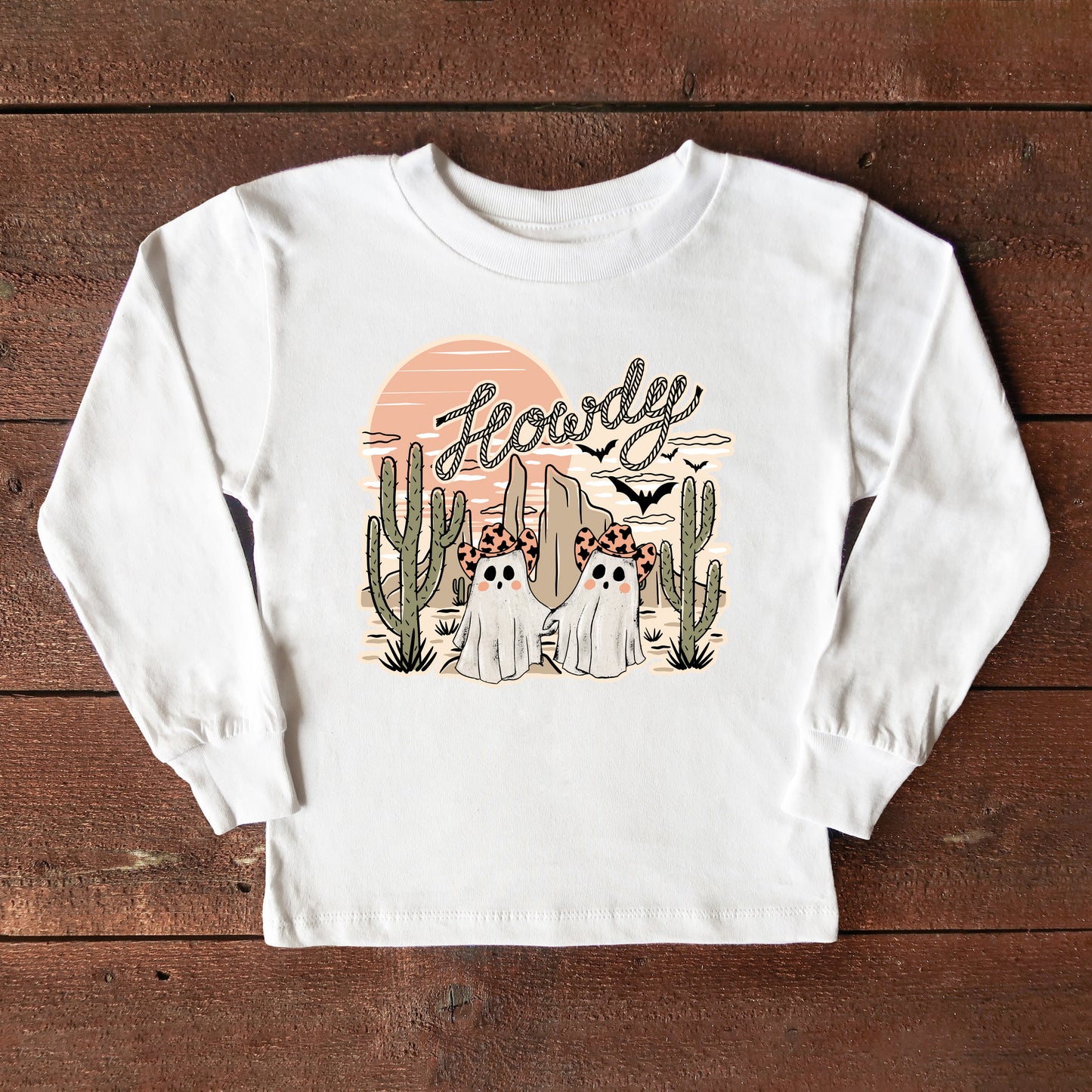 Howdy Ghosties | Toddler Graphic Long Sleeve Tee