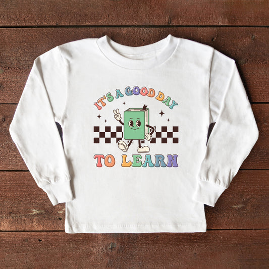 It's A Good Day To Learn Checkered | Youth Graphic Long Sleeve Tee