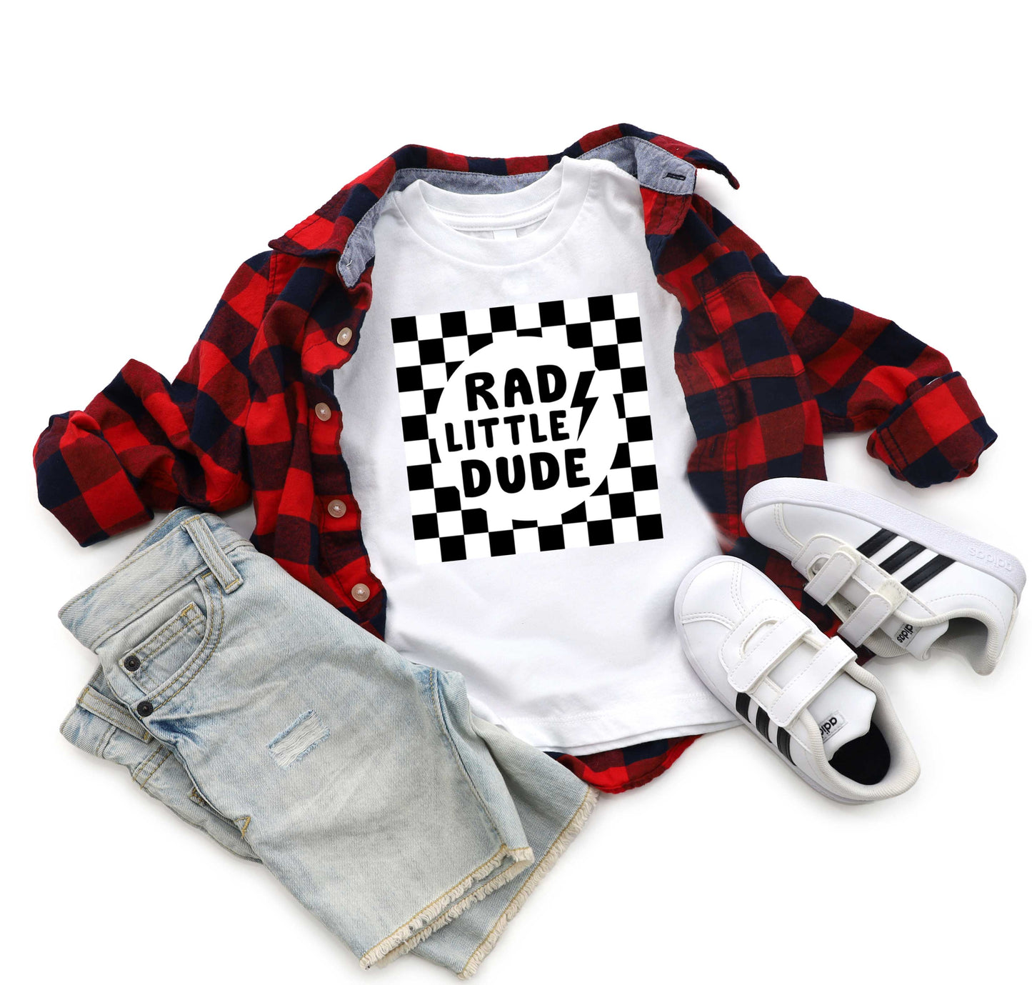 Rad Little Dude Checkered | Youth Graphic Short Sleeve Tee