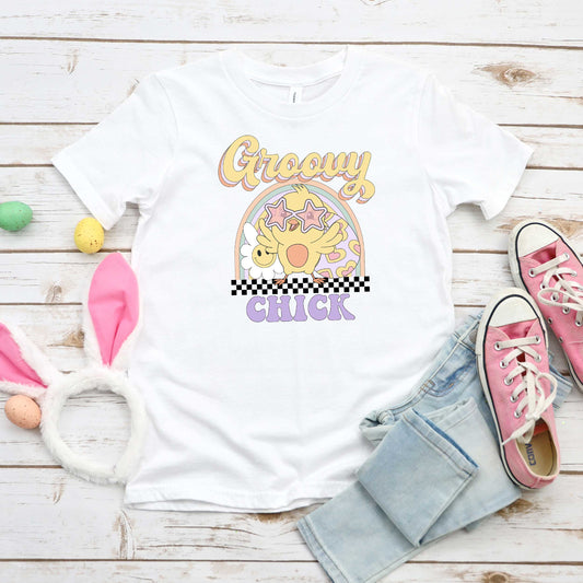 Groovy Easter Chick | Toddler Short Sleeve Crew Neck