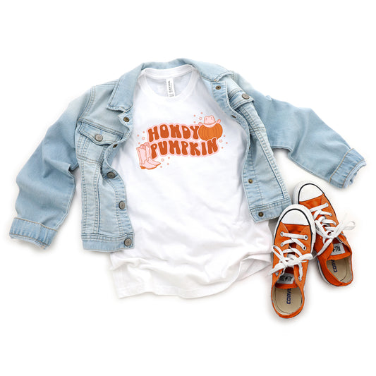 Howdy Pumpkin Boots | Youth Short Sleeve Crew Neck