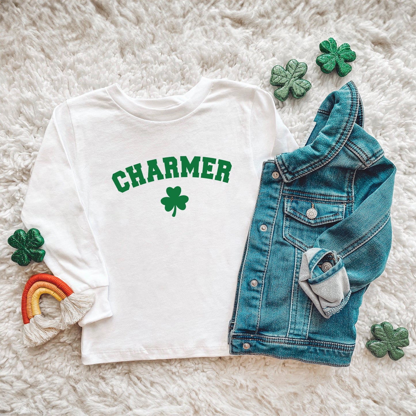 Charmer Clover | Youth Graphic Long Sleeve Tee