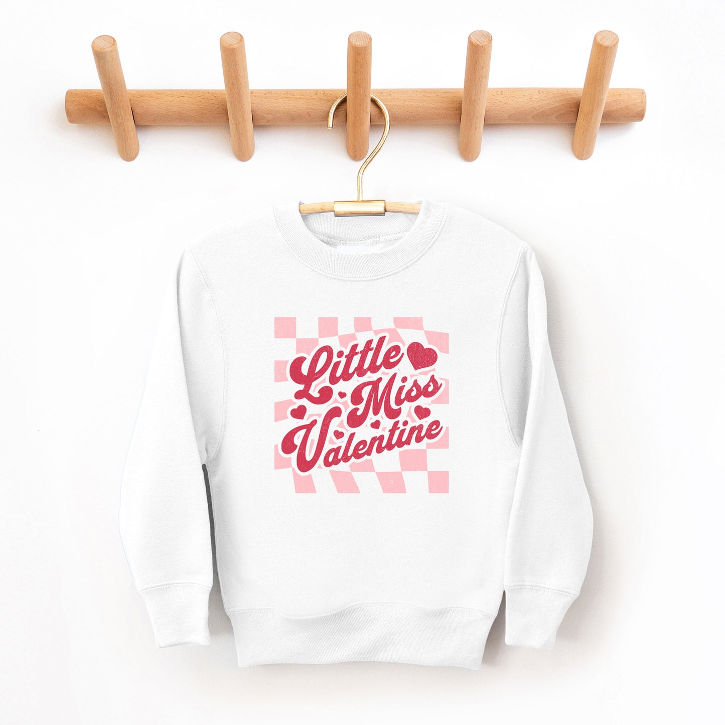 Checkered Little Miss Valentine | Youth Sweatshirt