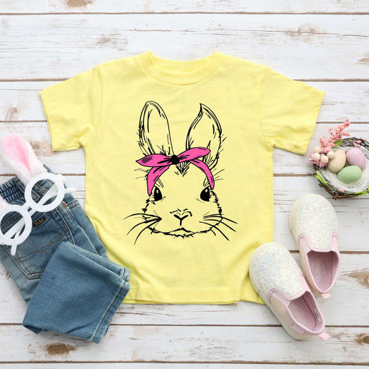 Bunny With Bandana | Toddler Short Sleeve Crew Neck