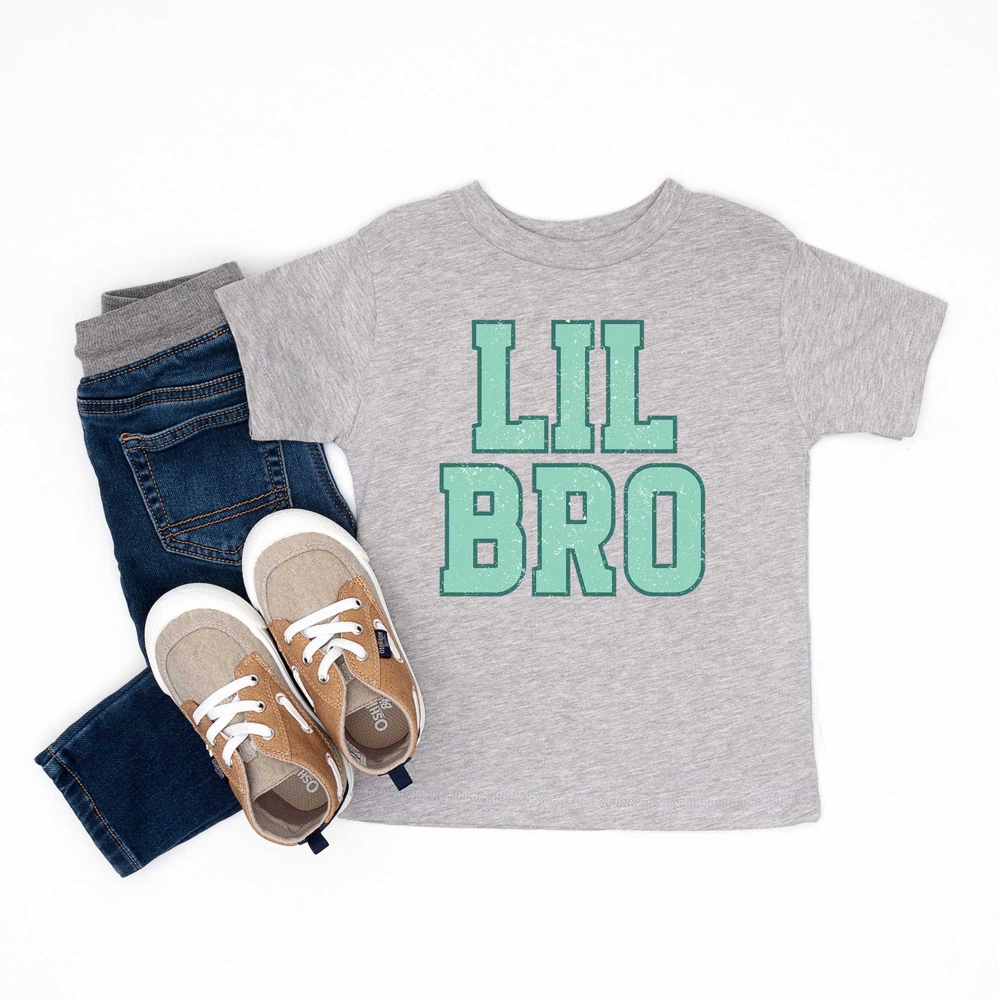 Lil Bro Distressed | Toddler Short Sleeve Crew Neck