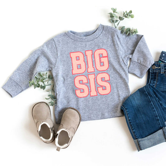 Big Sis Distressed | Toddler Graphic Long Sleeve Tee