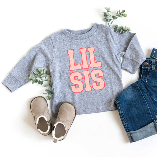 Lil Sis Distressed | Toddler Graphic Long Sleeve Tee