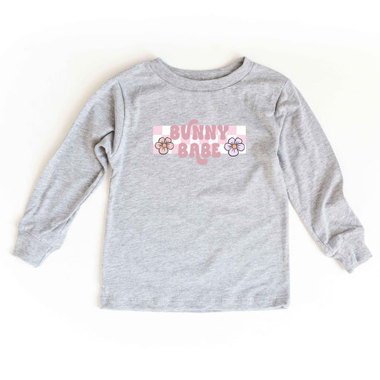 Bunny Babe Flowers | Toddler Long Sleeve Tee