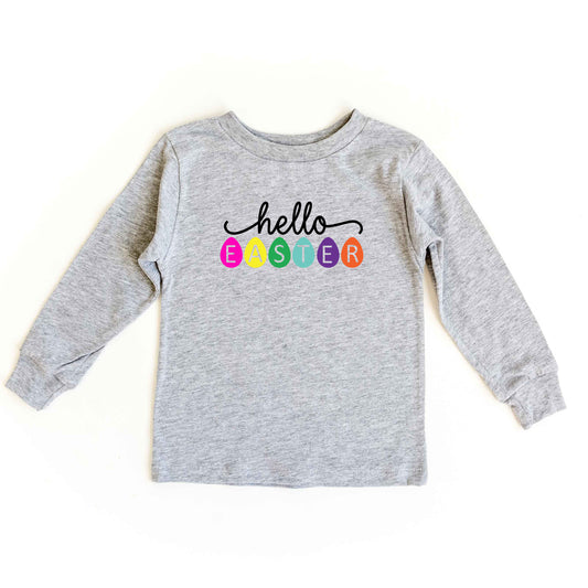 Hello Easter Eggs | Toddler Long Sleeve Tee