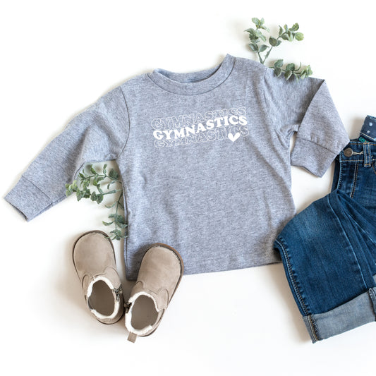 Gymnastics Stacked Heart | Youth Long Sleeve Tee