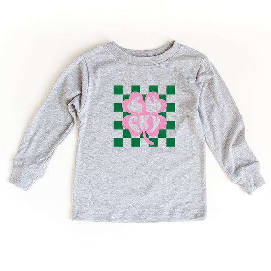 Lucky Clover Checkered | Toddler Long Sleeve Tee