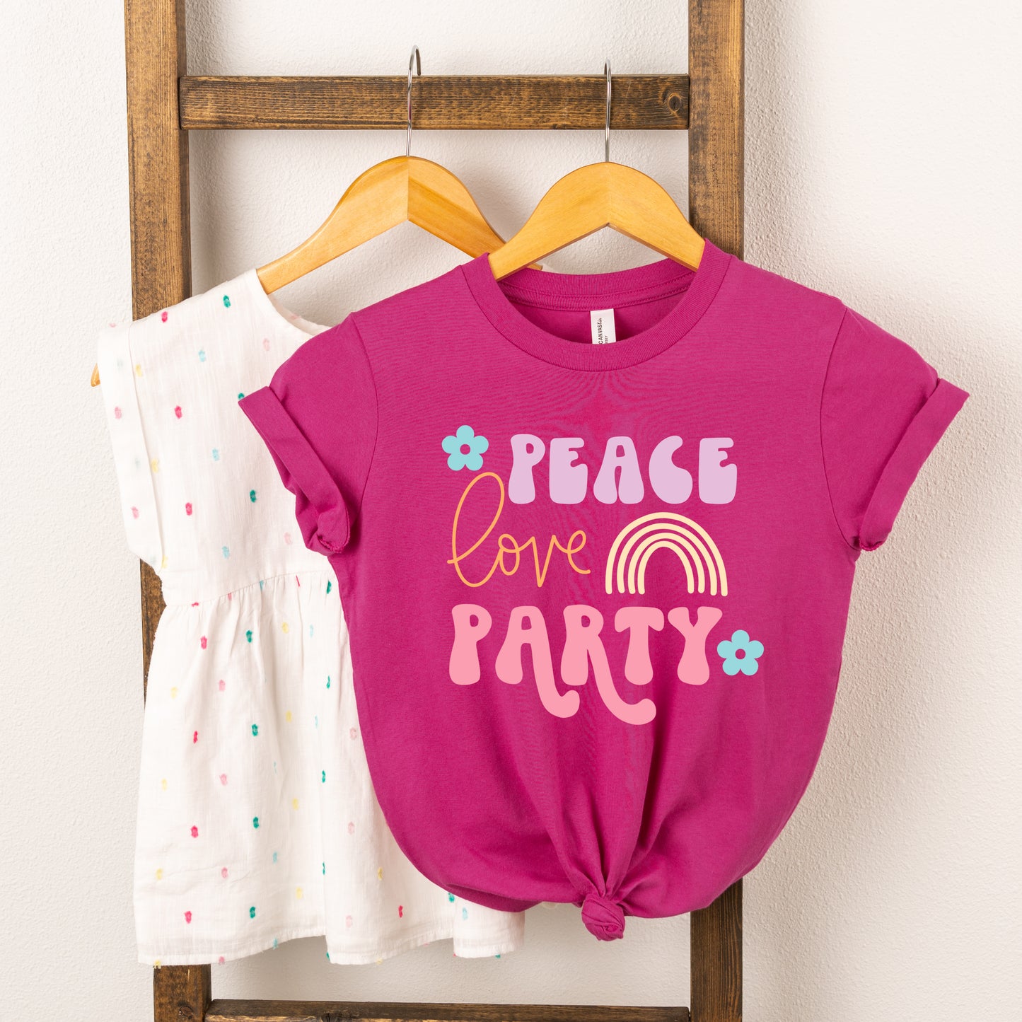 Peace Love Party | Youth Short Sleeve Crew Neck