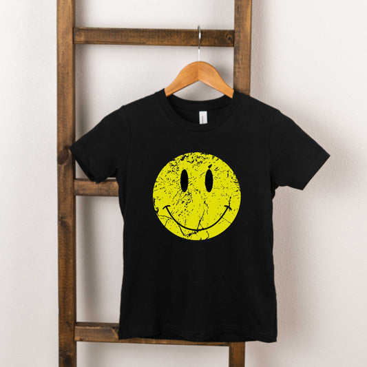 Distressed Smiley Face | Youth Short Sleeve Crew Neck