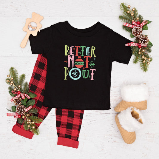 Better Not Pout Colorful | Toddler Short Sleeve Crew Neck