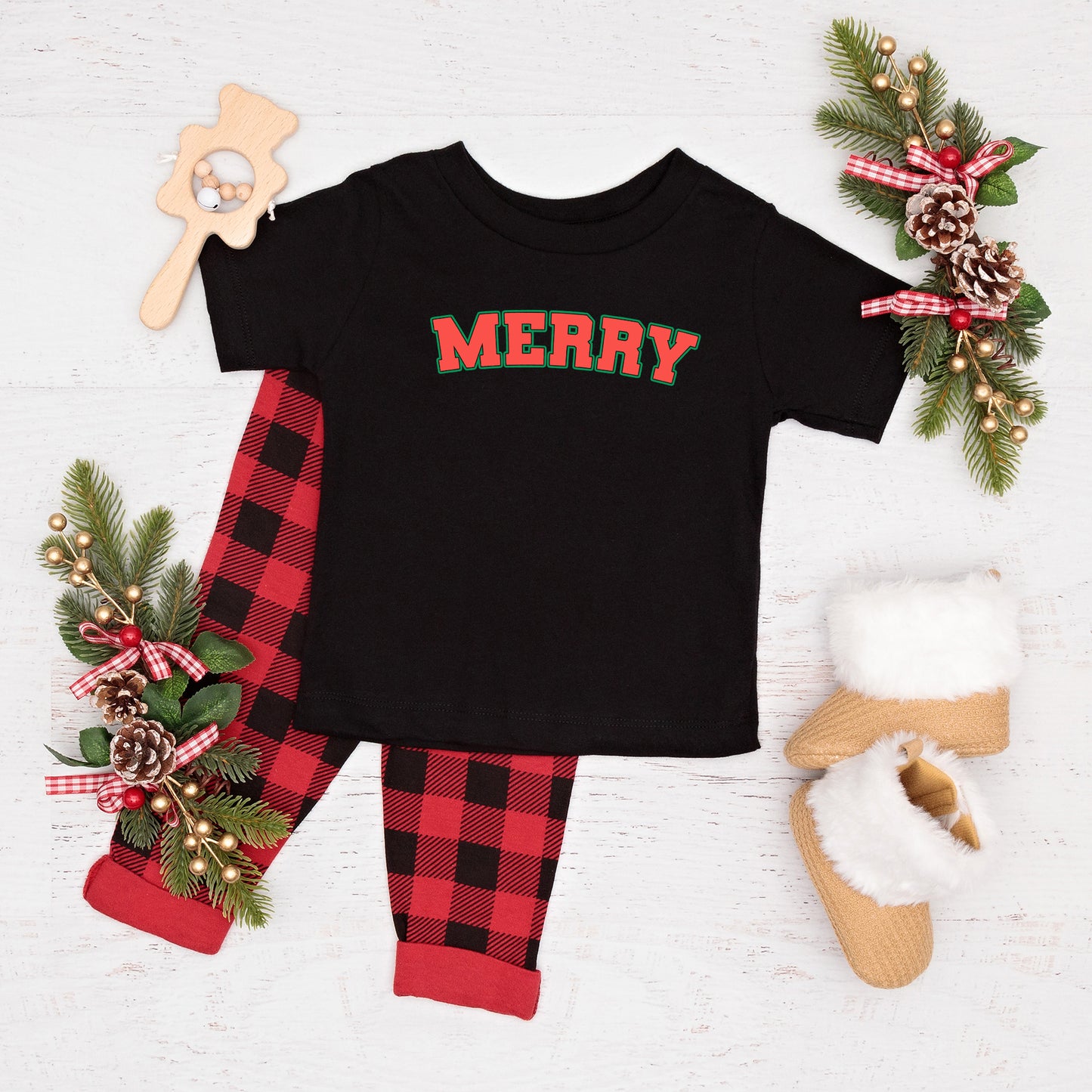 Merry Varsity | Toddler Short Sleeve Crew Neck