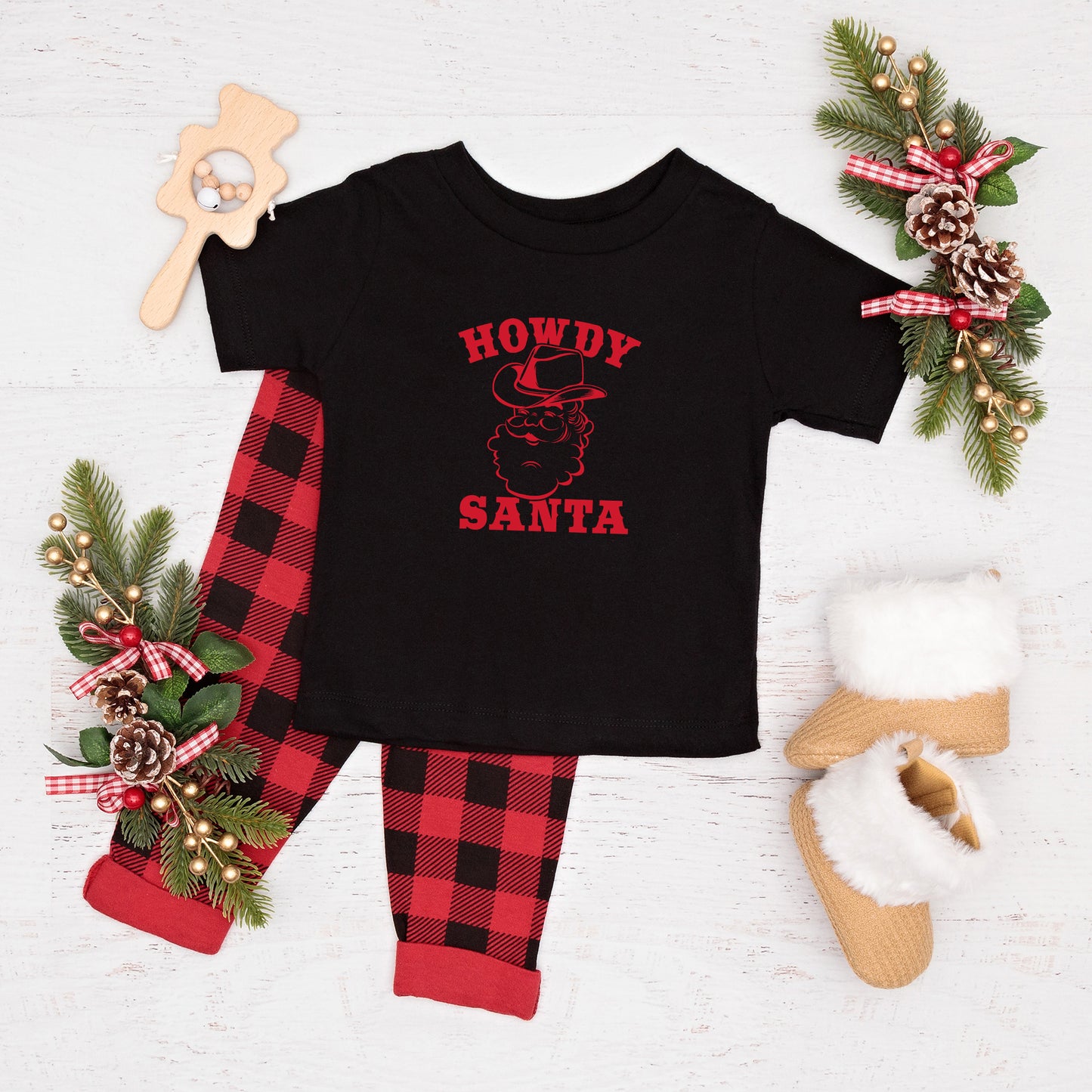 Howdy Santa Claus | Toddler Short Sleeve Crew Neck