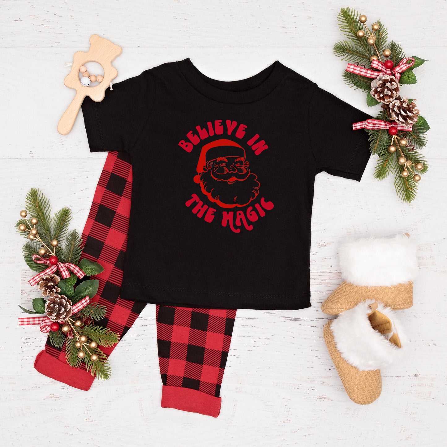 Believe In The Magic Santa | Toddler Short Sleeve Crew Neck