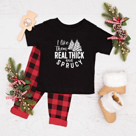 Real Thick And Sprucy | Toddler Short Sleeve Crew Neck