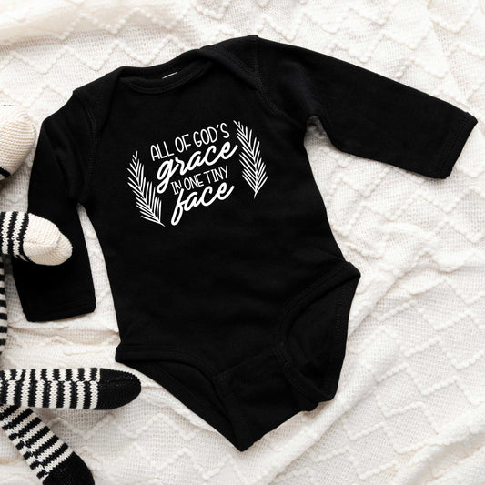 All Of God's Grace In One Tiny Face | Baby Long Sleeve Onesie