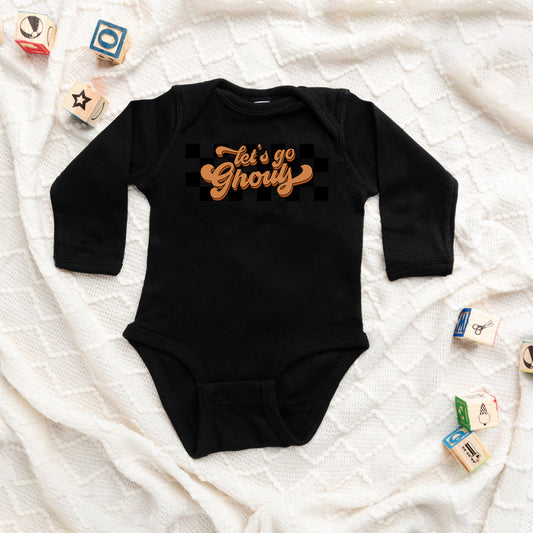 Let's Go Ghouls Checkered | Baby Long Sleeve Onesie