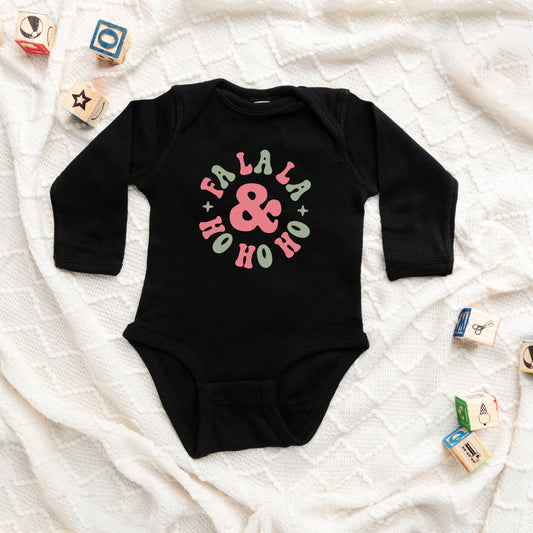 Fa La La And Ho Ho Ho | Baby Long Sleeve Onesie