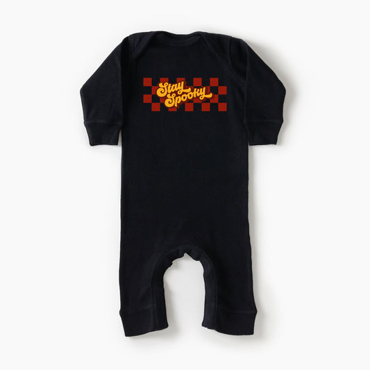 Stay Spooky Retro Checkered | Baby Romper